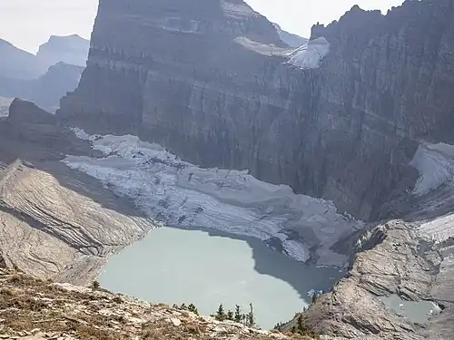 Grinnell Glacier from Lower Grinnell Ridge on September 16, 2023