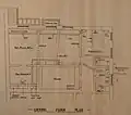 1905 Ground floor plan showing heating arrangements