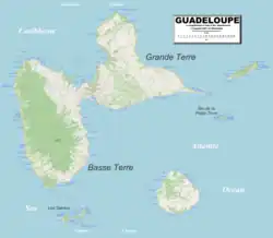 Map of mainland Guadeloupe