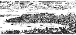 Panoramic view of the Topkapi Palace from the Golden Horn, ca. 1672