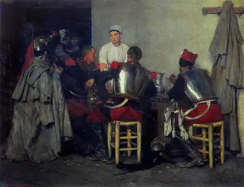 Cuirassiers au cabaret by Guillaume Urban Régamey