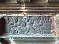 Medieval carving in the porch of the church.