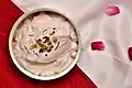 Gulkand (rose)-flavored shrikhand