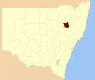 Location in New South Wales