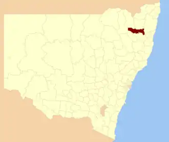Location in New South Wales