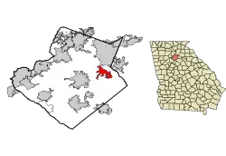 Location in Gwinnett County and the state of Georgia