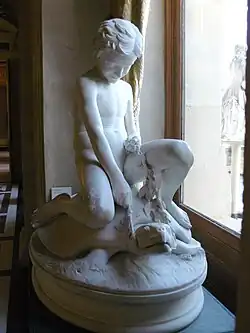 A Child Playing with a Turtle by Pierre Hébert