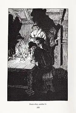 Image 13 Puck of Pook's Hill Illustrator: Harold Robert Millar; restoration: Adam Cuerden An illustration from the story "Weyland's Sword" from the first printing of Rudyard Kipling's 1906 fantasy book Puck of Pook's Hill, featuring the legend "Then he made a sword". The book consists of a number of stories, all narrated to two children living near Burwash, in the area of Kipling's own house Bateman's, by people magically plucked out of history by the elf Puck, or told by Puck himself. See another illustration More selected pictures