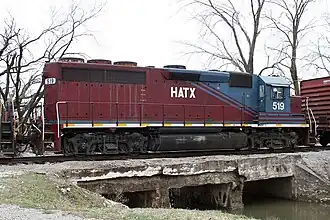 A GP40 owned by Helm Locomotive Leasing