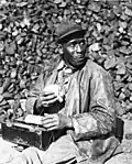 Worker eating