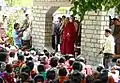 The Dalai Lama talking to pilgrims at Sissu. August, 2010
