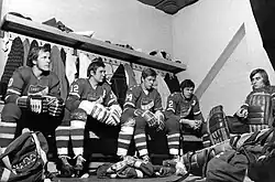 Helsinki IFK players getting ready for a game in 1971