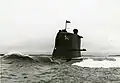 HSwMS Sjöbjörnen surfacing in 1968.