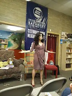 Image 85H. O. Tanager performs at a bookstore in Boise, Idaho. (from Performance poetry)