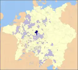 Location of Fulda and its territory in the Holy Roman Empire (1648)