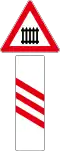 A36-5 Advanced warning for an approaching railway crossing with barriers (left side)