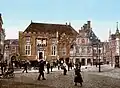 View across the market square towards the town hall in 1900