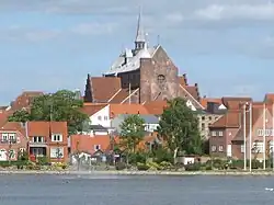 Haderslev Cathedral seen from the inner pond