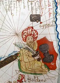 "Sultan of Egypt", possibly Hadim Suleiman Pasha, Mansa Musa Map, c. 1525