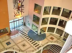 Interior atrium view of Hajvery University
