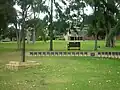 Memorial grove and eternal flame sculpture