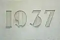 Datestone in the Art Deco style