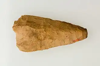 Hand ax, Neolithic Period, Buto–Merimde–Maadi, c. 4500–4000 BC. Western Delta, Egypt