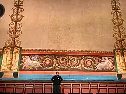 Handpainted curtain inside the auditorium
