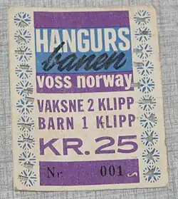 The first ticket ever sold, bought in 1963 by guest number 001.