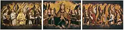 1480s, Germany. Christ with Singing and Music-Making Angels by Hans Memling.