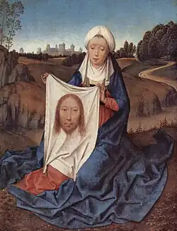 Image 41Veronica holding her veil, Hans Memling, c. 1470 (from List of mythological objects)