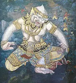 Hanuman, mural painting, Wat Phra Kaeo, Bangkok