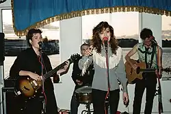 Left to right: Rose Pearse, Dave Lennon, Catherine Wearne, Andrew Travers, Birchgrove, August 1984