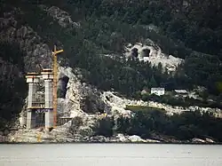 The bridge under construction, July 2010