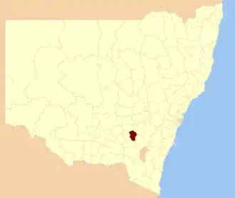 Location in New South Wales