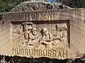 Town sign, by local artist Carl Valerius