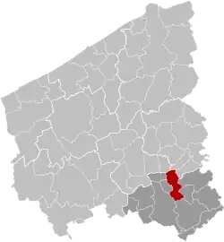Location of Harelbeke in West-Flanders