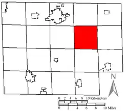 Location of Hartland Township in Huron County