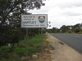 Hartley entrance sign