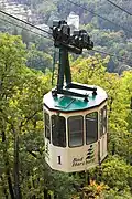 One of the two cable car cabins