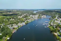 Aerial view of Hastings, Ontario in 2024