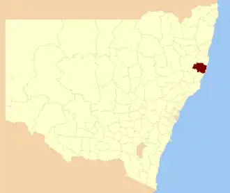 Location in New South Wales