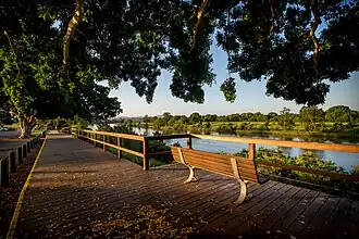 View of the Hastings River from River Street in Wauchope.