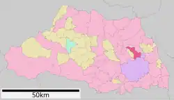 Location of Hasuda in Saitama Prefecture