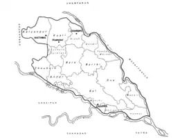 Map of the Hathwa chieftaincy in 1900