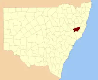 Location in New South Wales