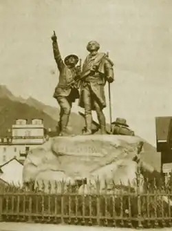 Image 39Chamonix, The Monument of Horace-Bénédict de Saussure and Jacques Balmat, in honor of their climb of Mont Blanc (from History of the Alps)