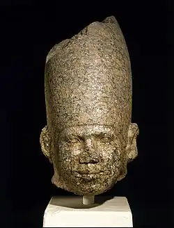 Pink granite head possibly depicting Huni, Brooklyn Museum[1][2]