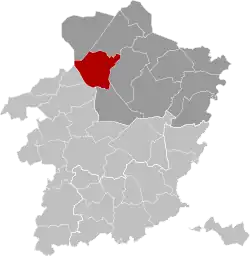 Location of Hechtel-Eksel in Limburg