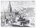 Hanging Gardens of Babylon, said to be the oldest-known imaginary reconstruction from historical descriptions[15]